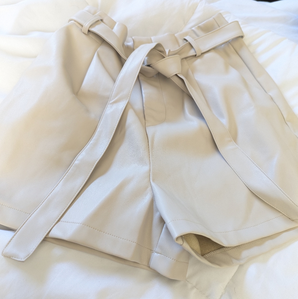 NWT-Vegan Leather High Waist Shorts
